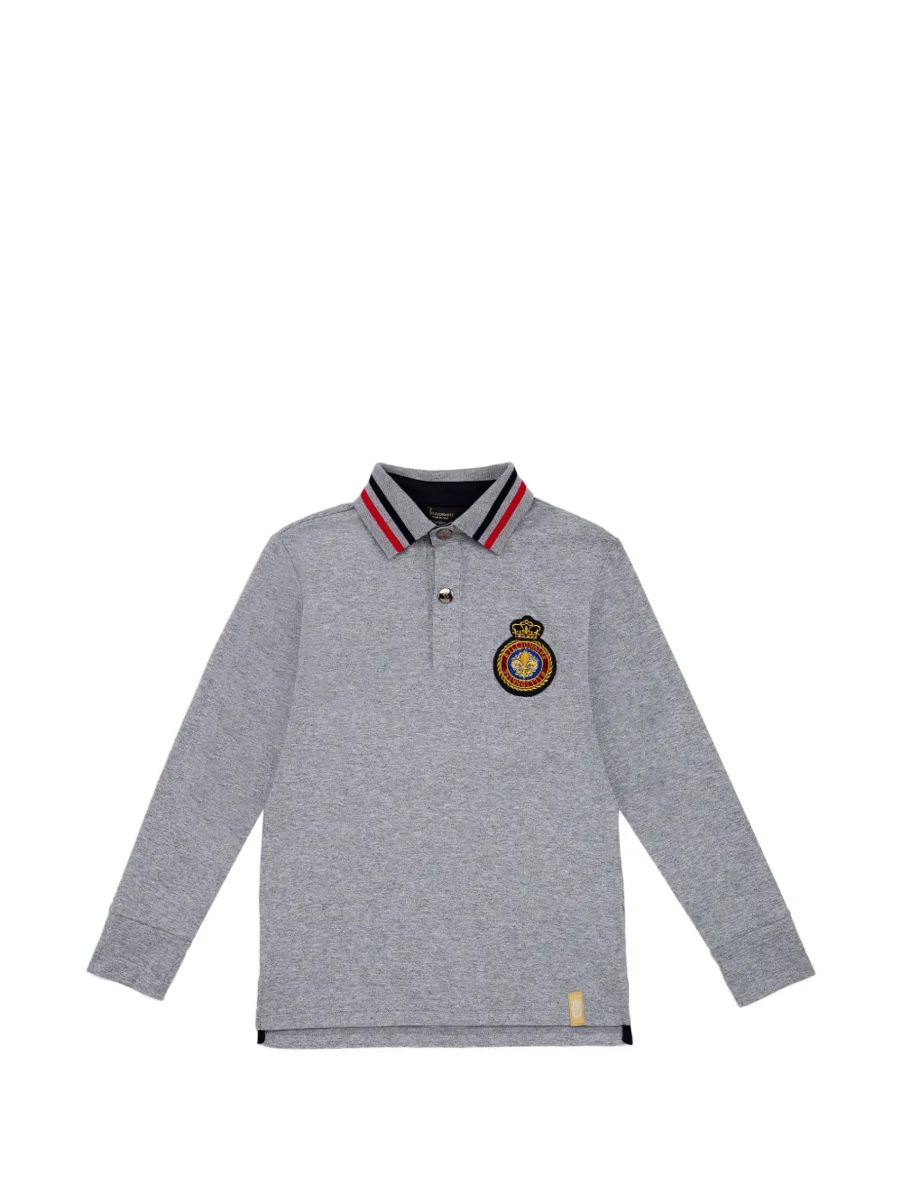 Billionaire Crest long-sleeve polo shirt - Grigio