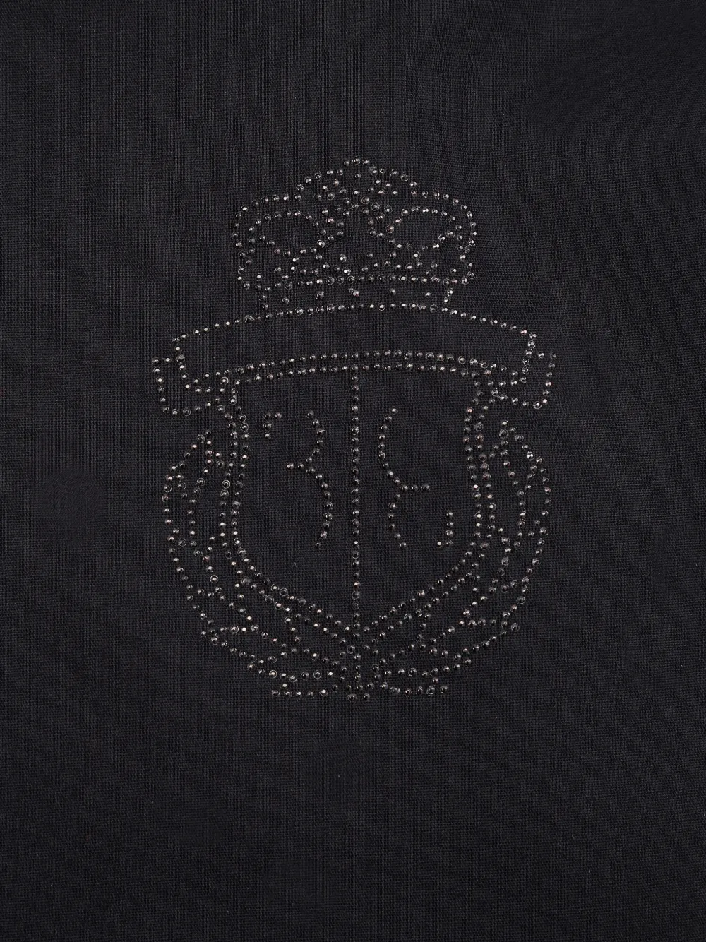 Billionaire Josh crystal-embellished crest-print shirt Zwart