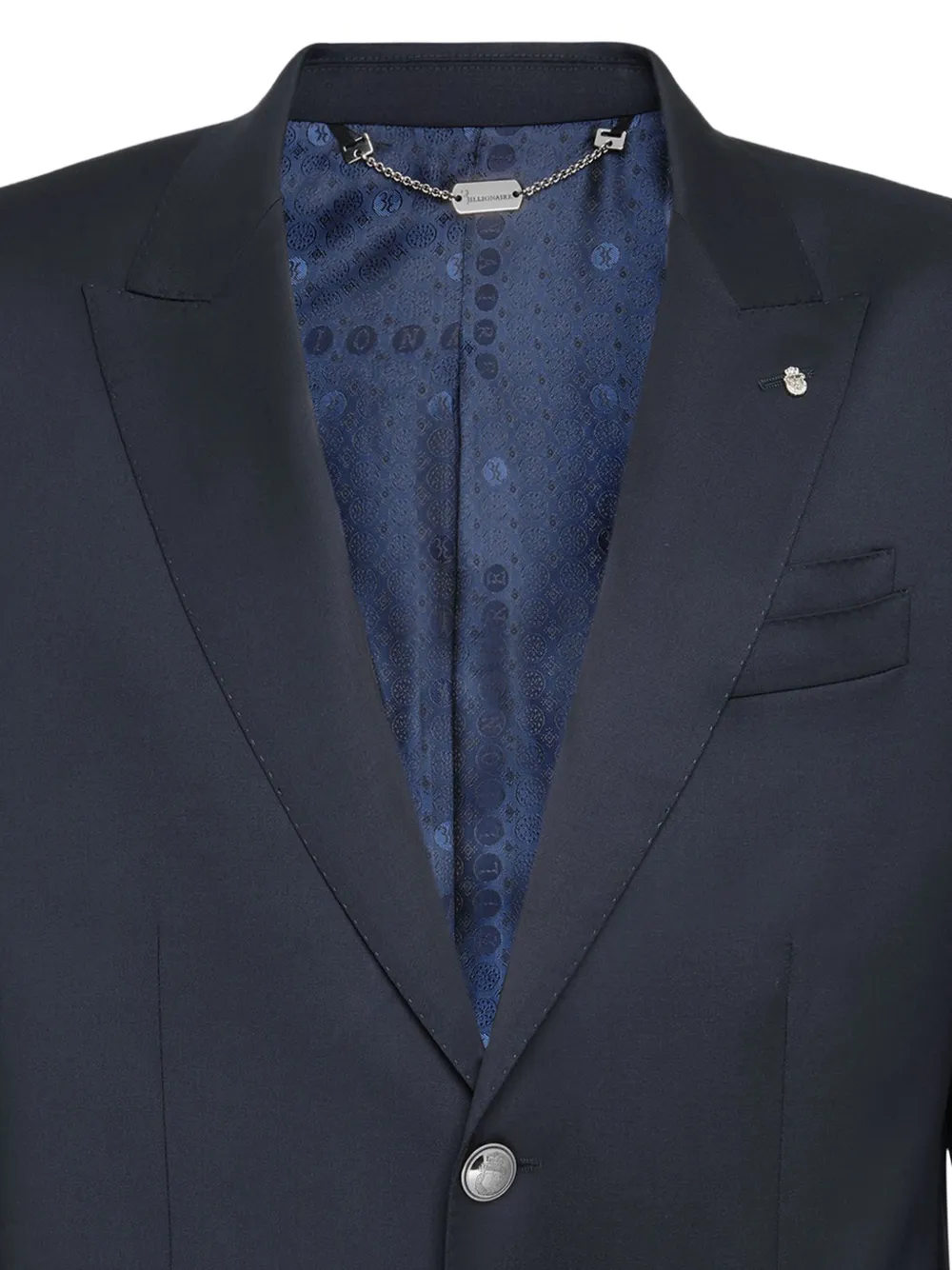  Billionaire Crest Peak Lapel Blazer   Blau 