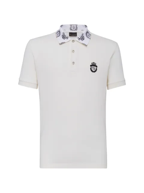 Billionaire Crest-embroidered piqué polo shirt