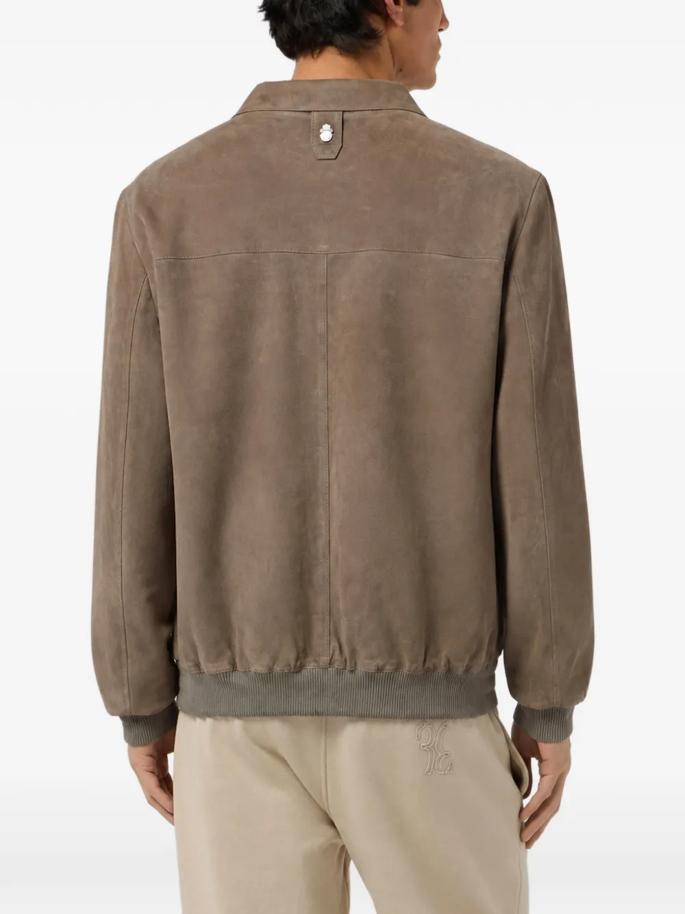 Billionaire Alexander leren jack met geweven vlak Beige