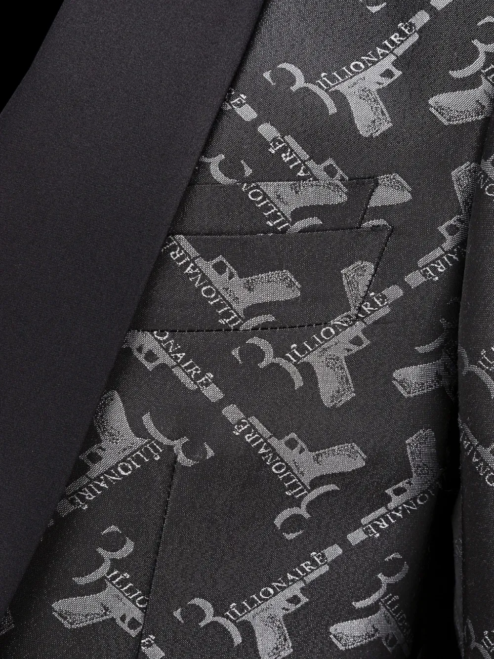 Billionaire Robin blazer met jacquard-logo Zwart