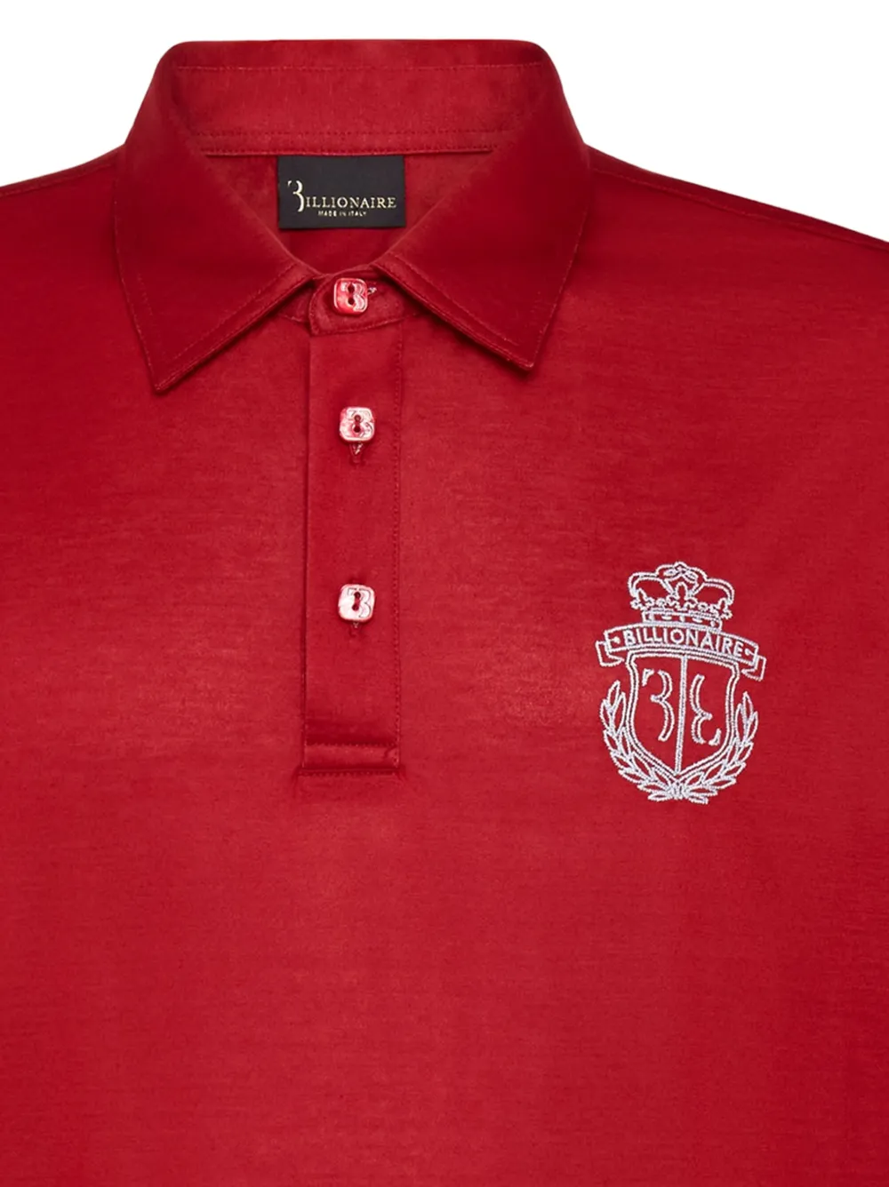  Billionaire Crest Embroidered Polo Shirt   Rot 
