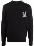 Billionaire falcon-motif long-sleeved sweater - Black