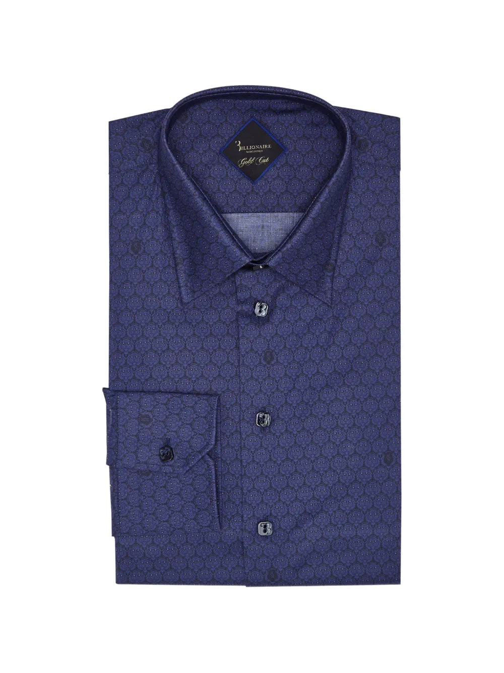 Billionaire Gold Cut lion-pattern shirt Blauw