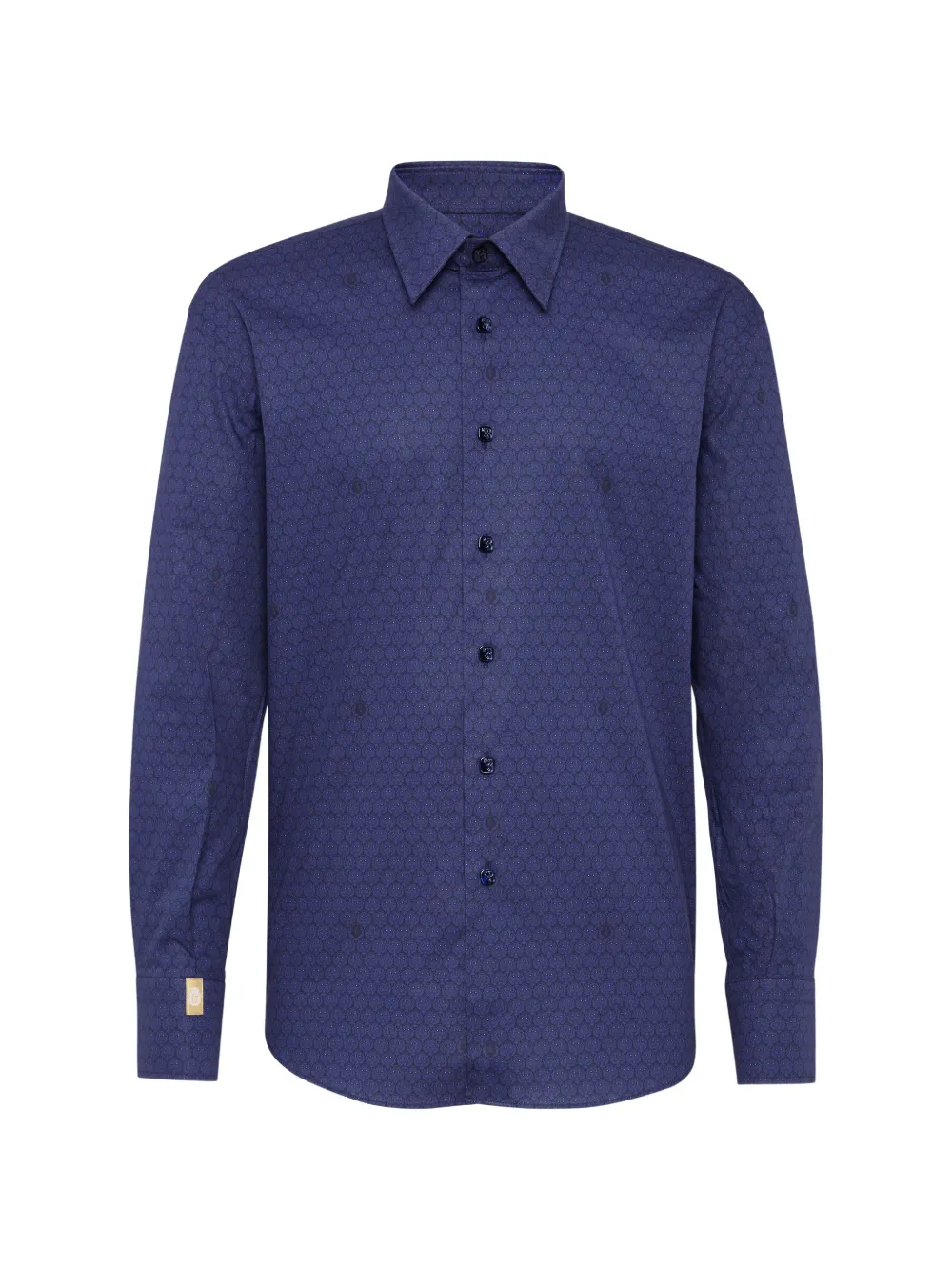 Billionaire Gold Cut lion-pattern shirt Blauw