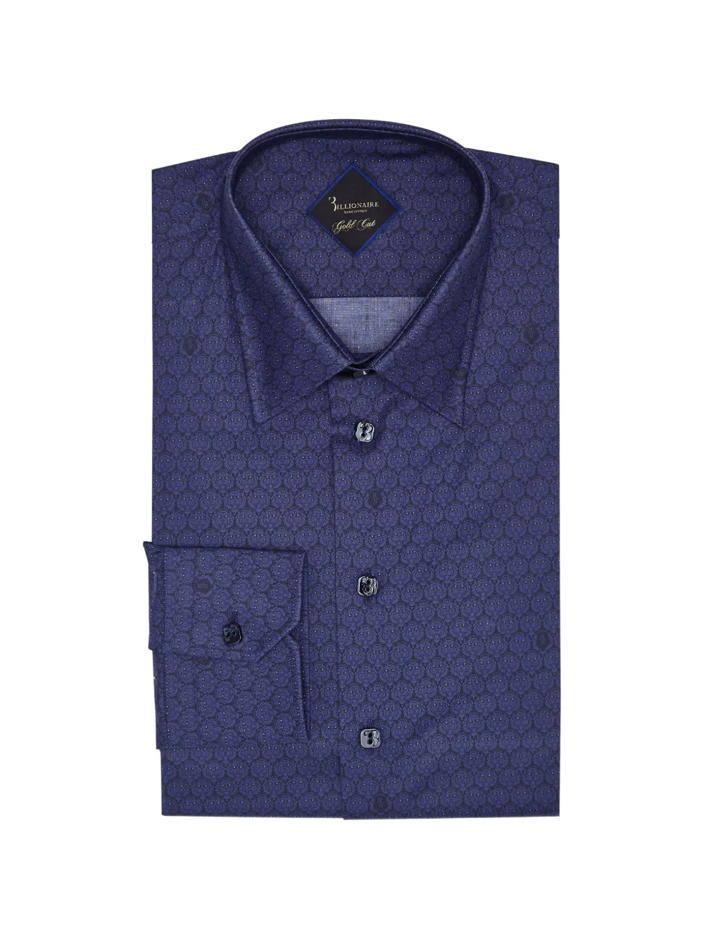 Billionaire Gold Cut lion-pattern shirt Blauw