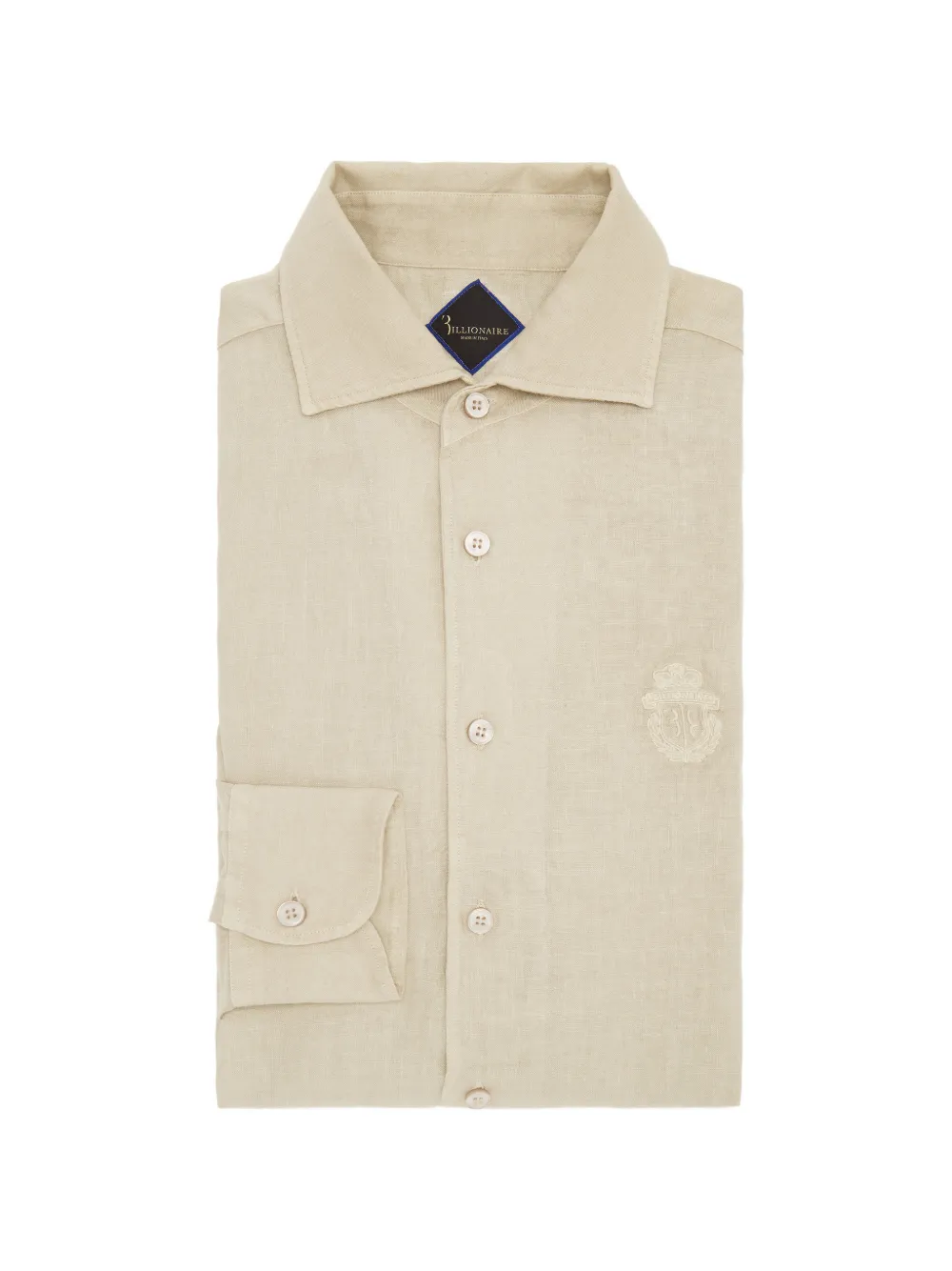 Billionaire Crest embroidered shirt Beige