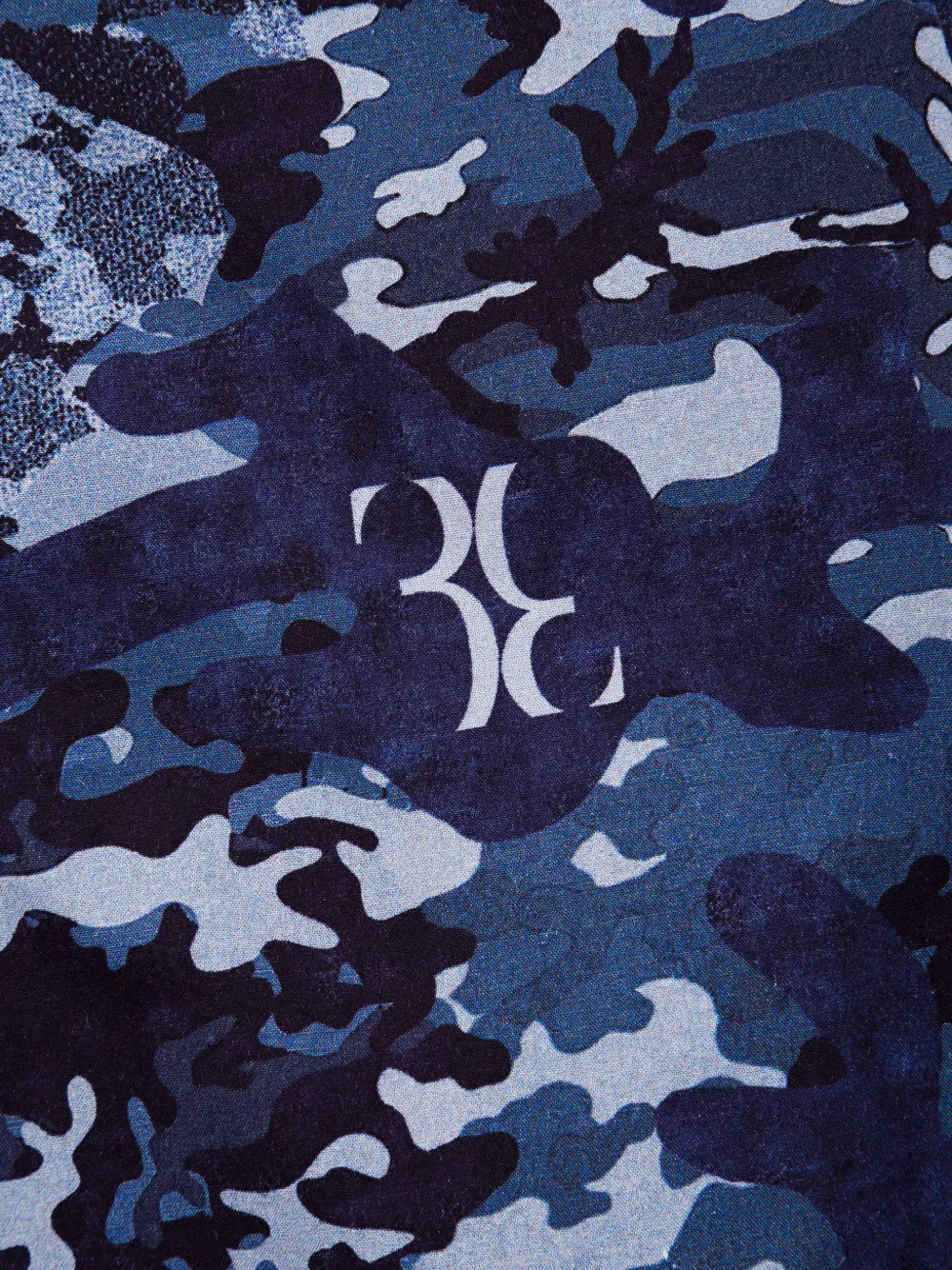Billionaire Karl camouflage-print logo-monogram shirt Blauw