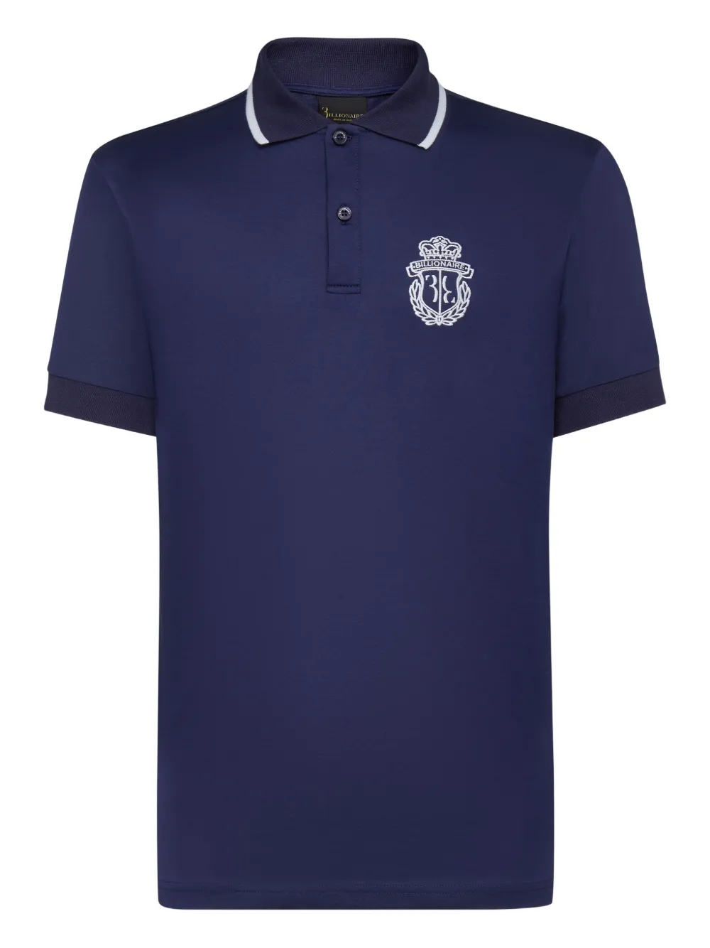 Billionaire Poloshirt met geborduurd wapenschild Blauw