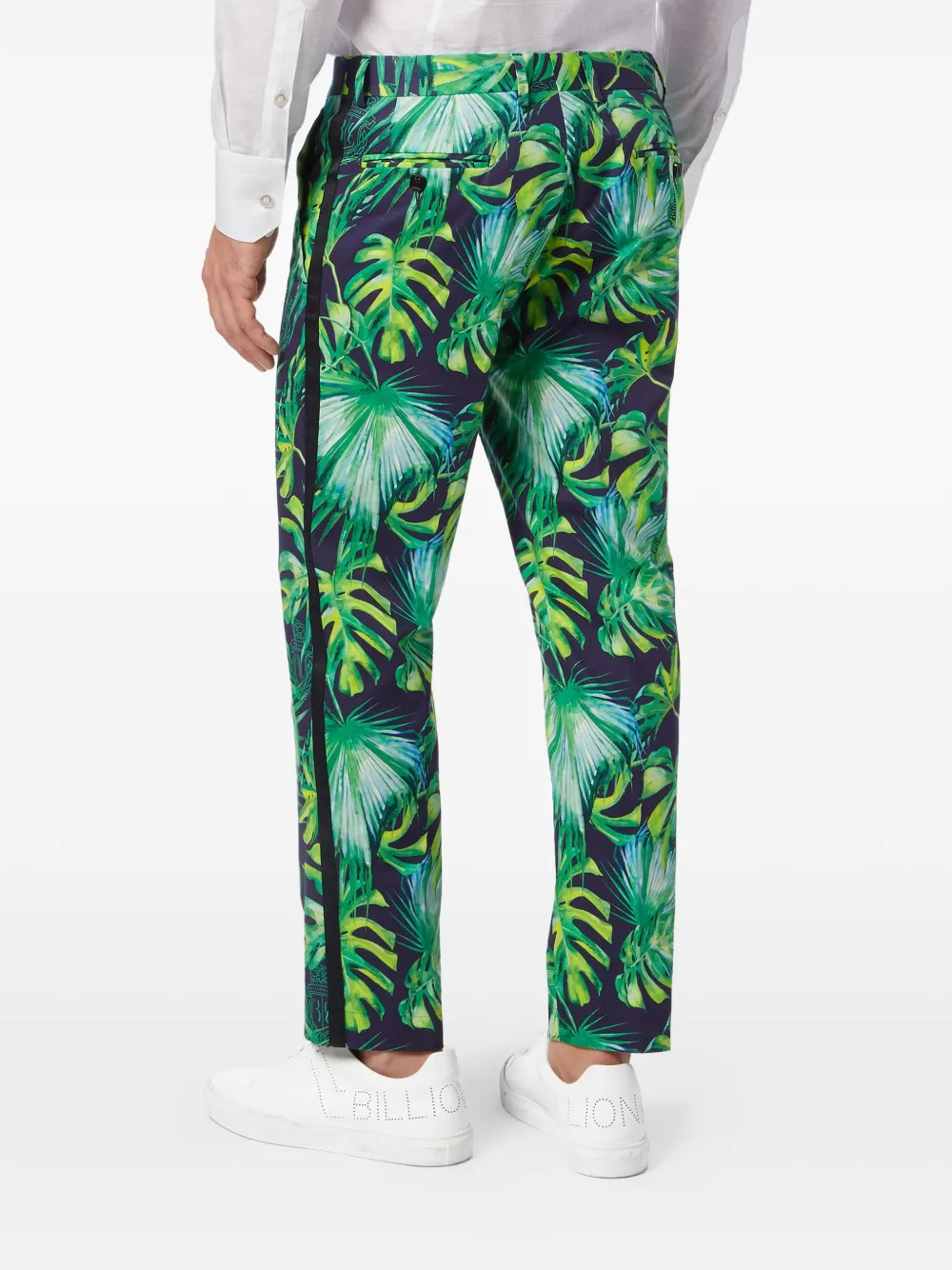Billionaire Slim-fit broek met palmprint Groen