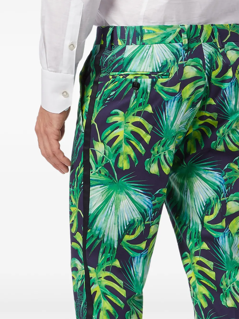Billionaire Slim-fit broek met palmprint Groen