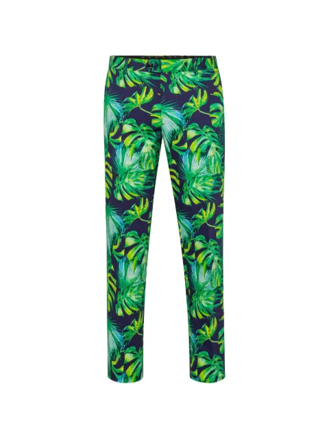 Billionaire palm-print slim-fit trousers