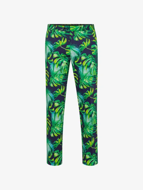Billionaire palm-print slim-fit trousers