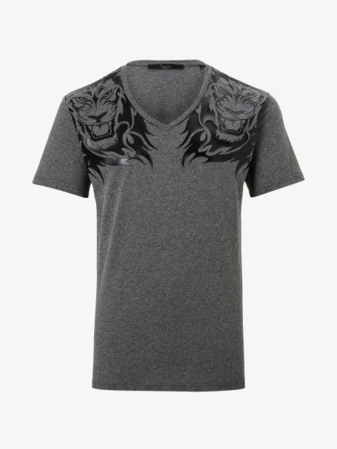 Billionaire t-shirt à imprimé lion et col v
