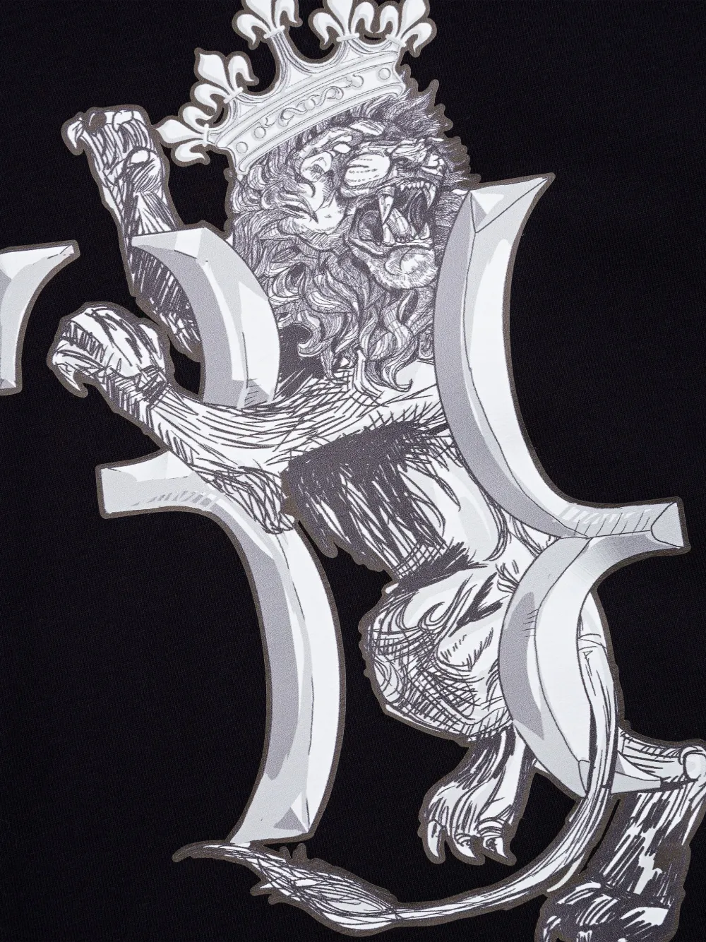Billionaire lion-print long-sleeve T-shirt Zwart
