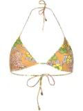 Tory Burch floral-print bikini top - Brown