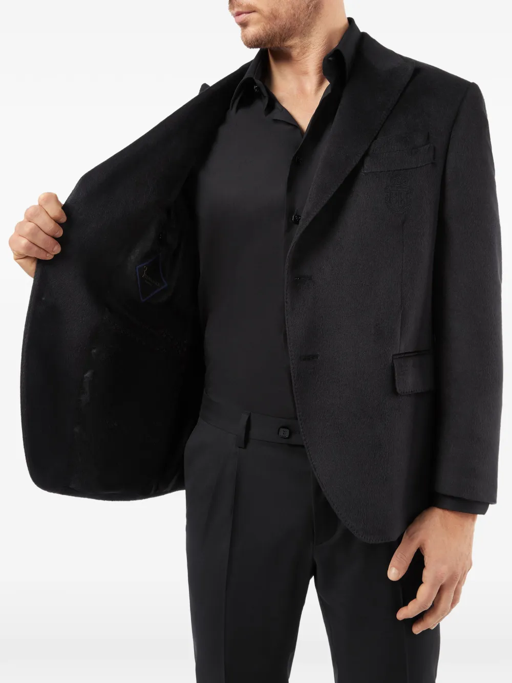 Billionaire Crest fluwelen blazer Zwart