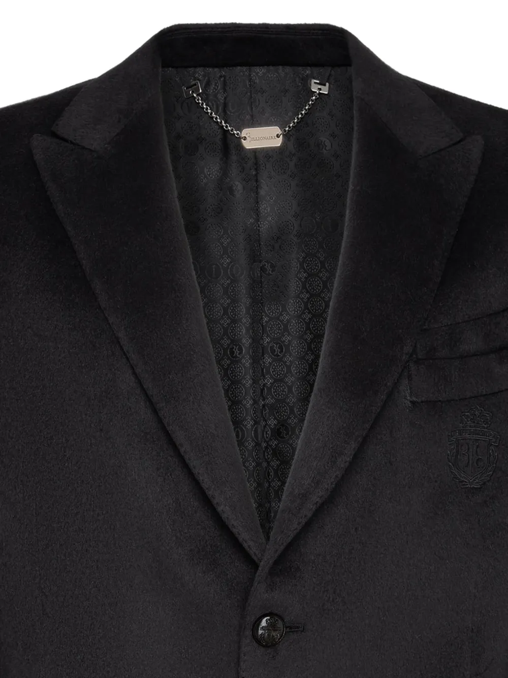  Billionaire Crest Velvet Blazer   Schwarz 