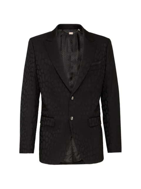 Billionaire crocodile-effect peak-lapel blazer
