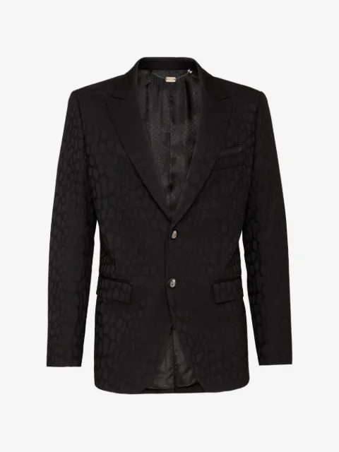 Billionaire blazer con solapas de pico y efecto de piel de cocodrilo