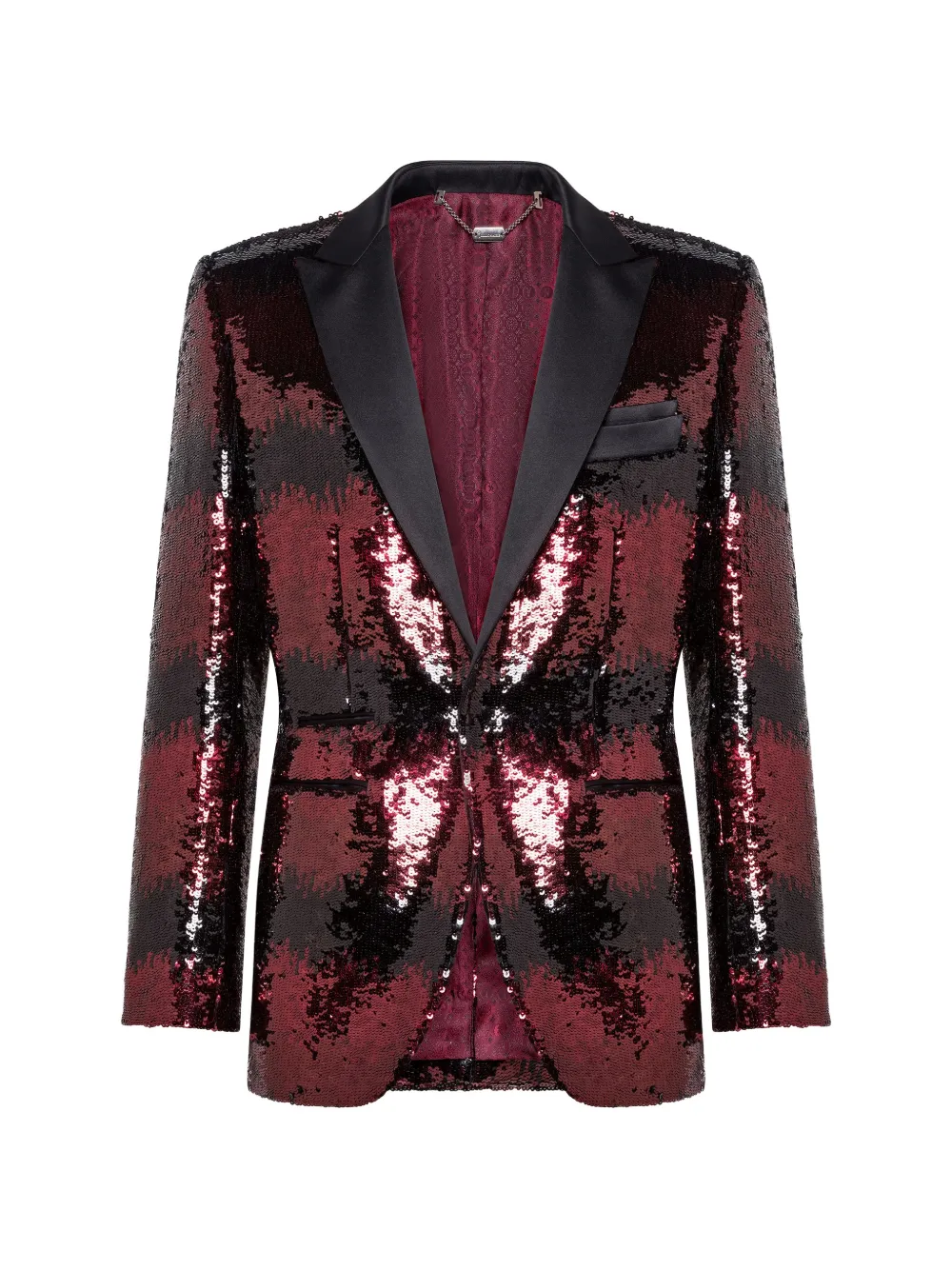 Billionaire sequined peak-lapel blazer - Rosso