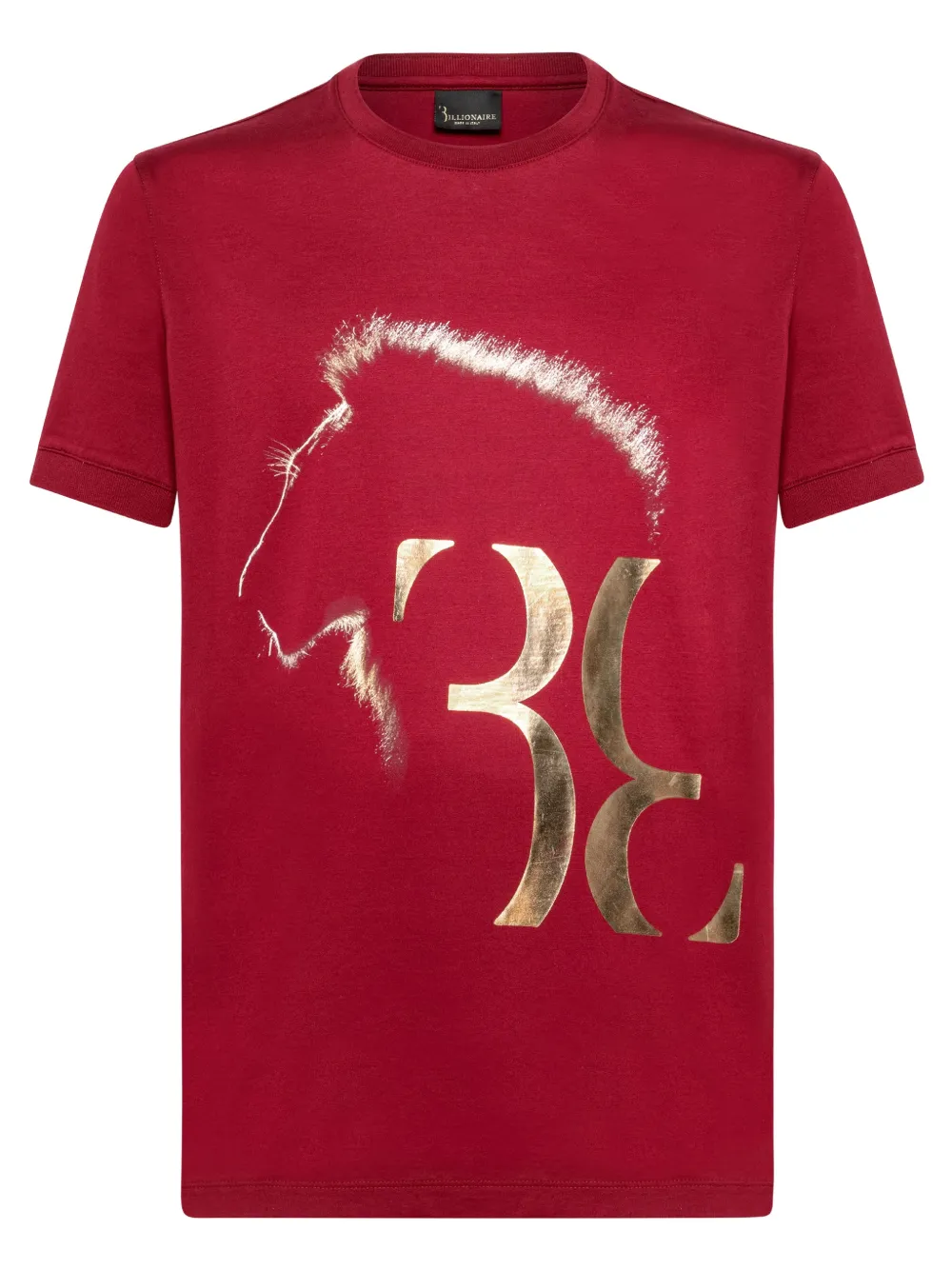 Billionaire T-shirt met ronde hals en leeuwen-print Rood