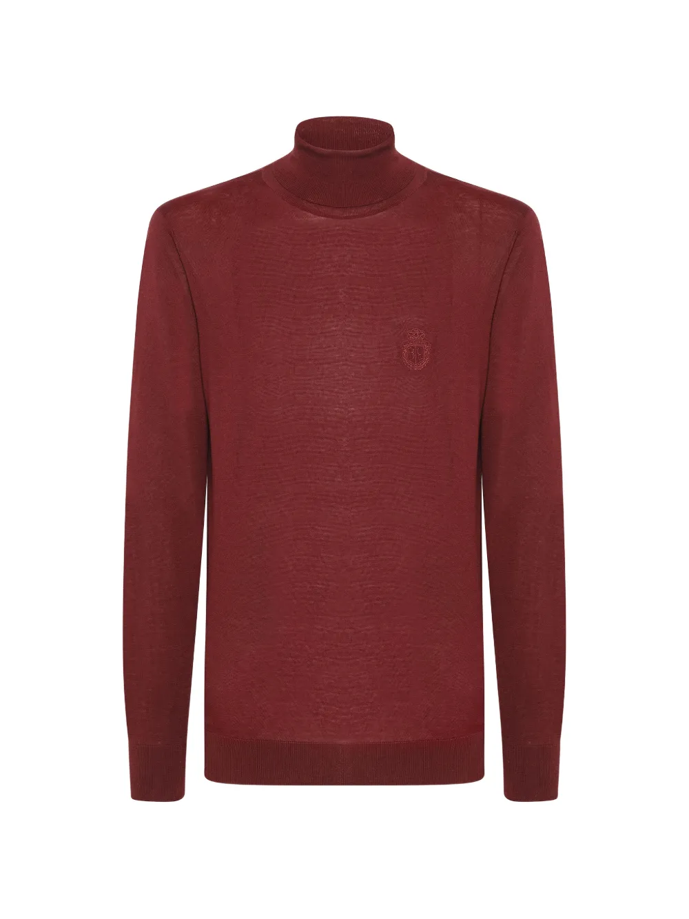 Billionaire crest-embroidered roll-neck sweater - Rosso