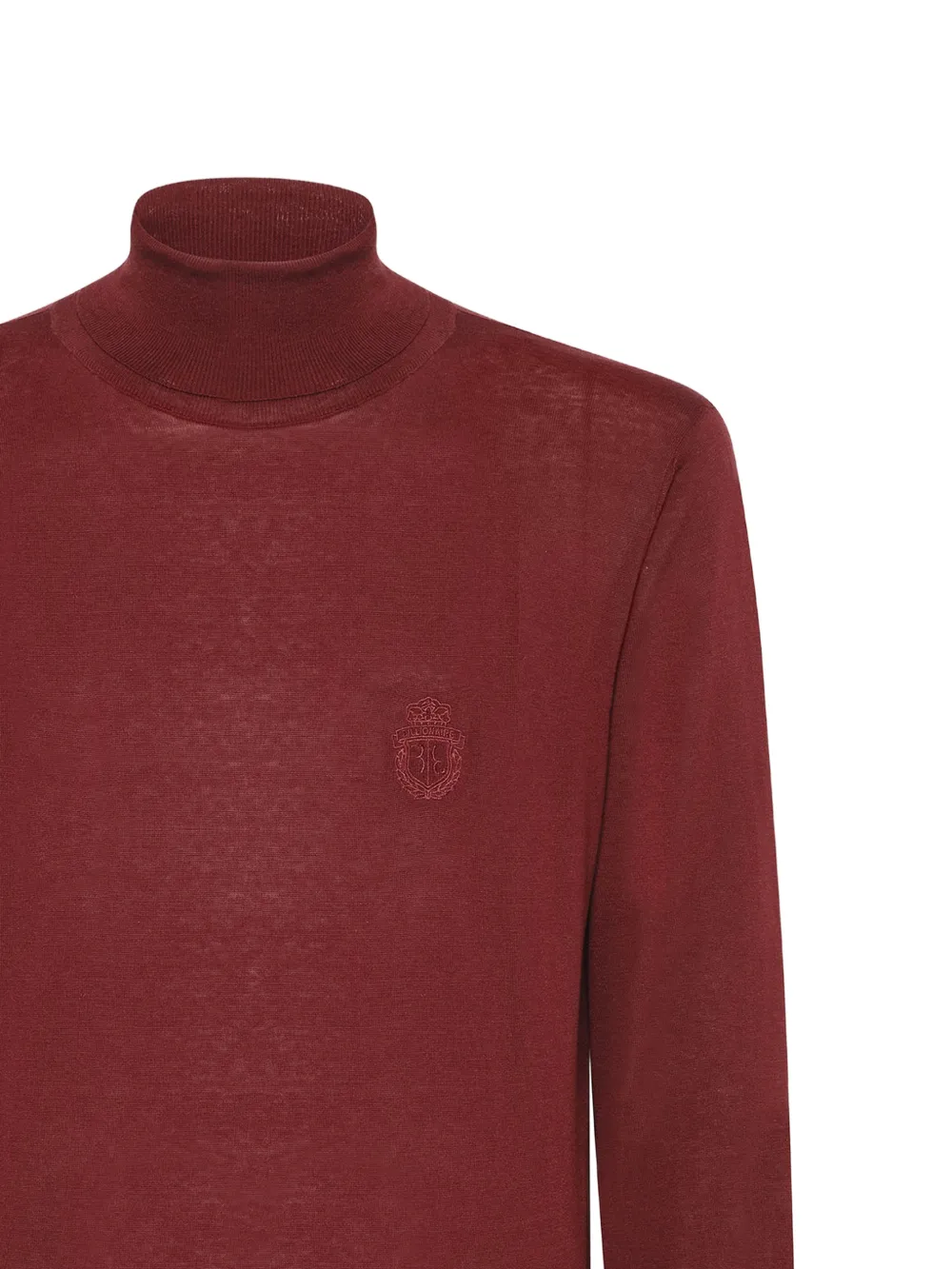  Billionaire Crest Embroidered Roll Neck Sweater   Rot 