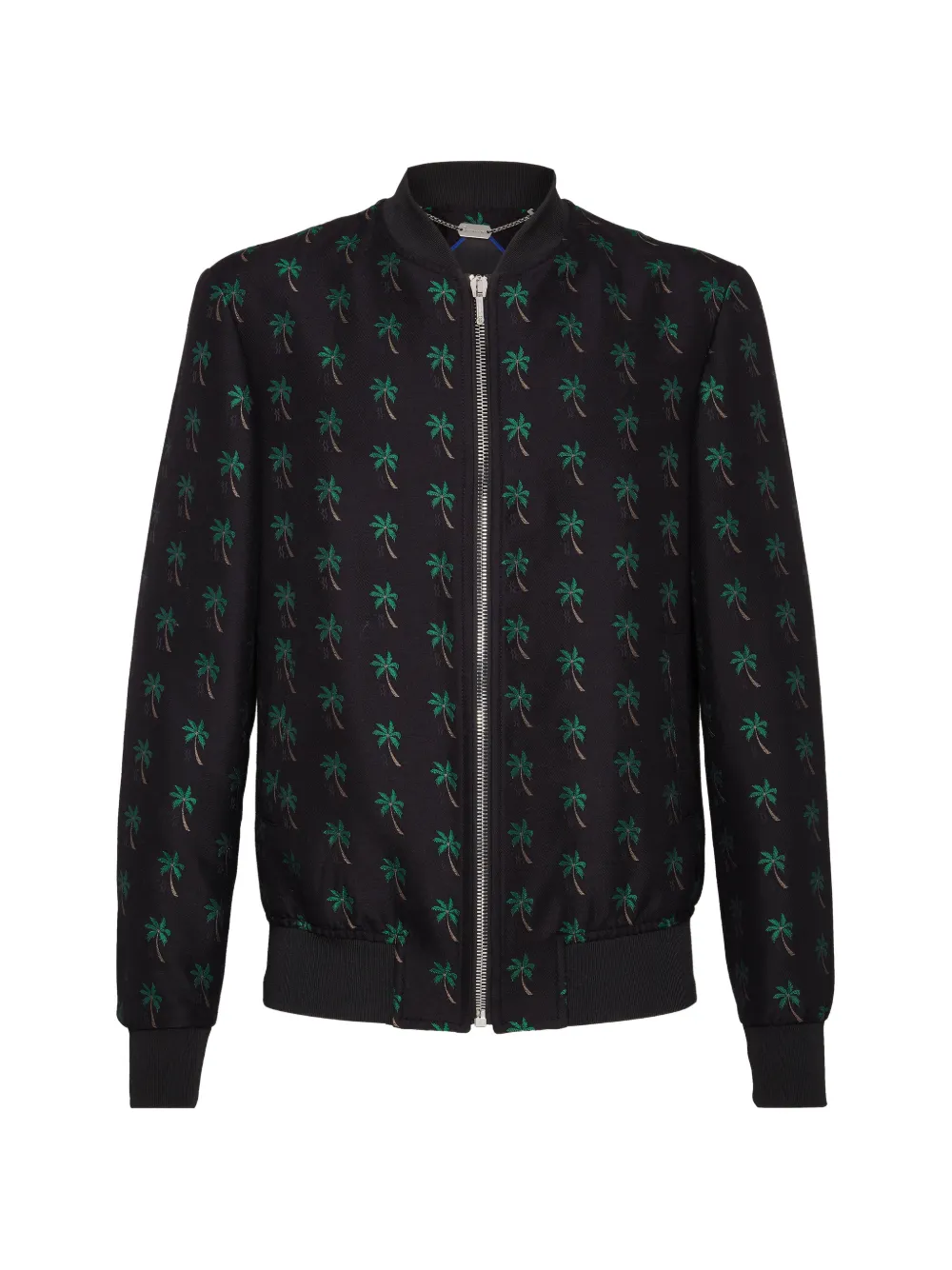 Billionaire palm-embroidered bomber jacket - Black