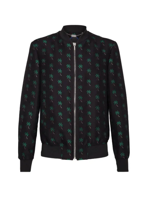 Billionaire palm-embroidered bomber jacket