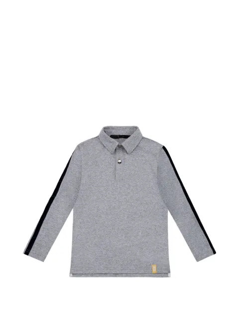 Billionaire lion-print long-sleeved polo shirt