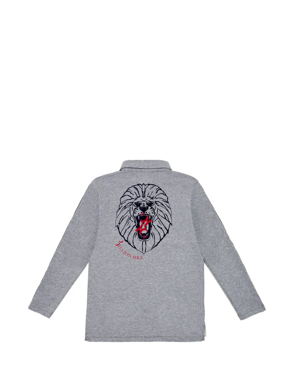 Billionaire lion-print long-sleeved polo shirt Grijs