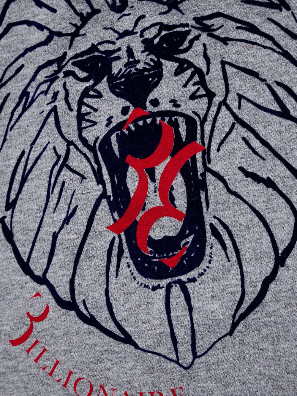 Billionaire lion-print long-sleeved polo shirt Grijs