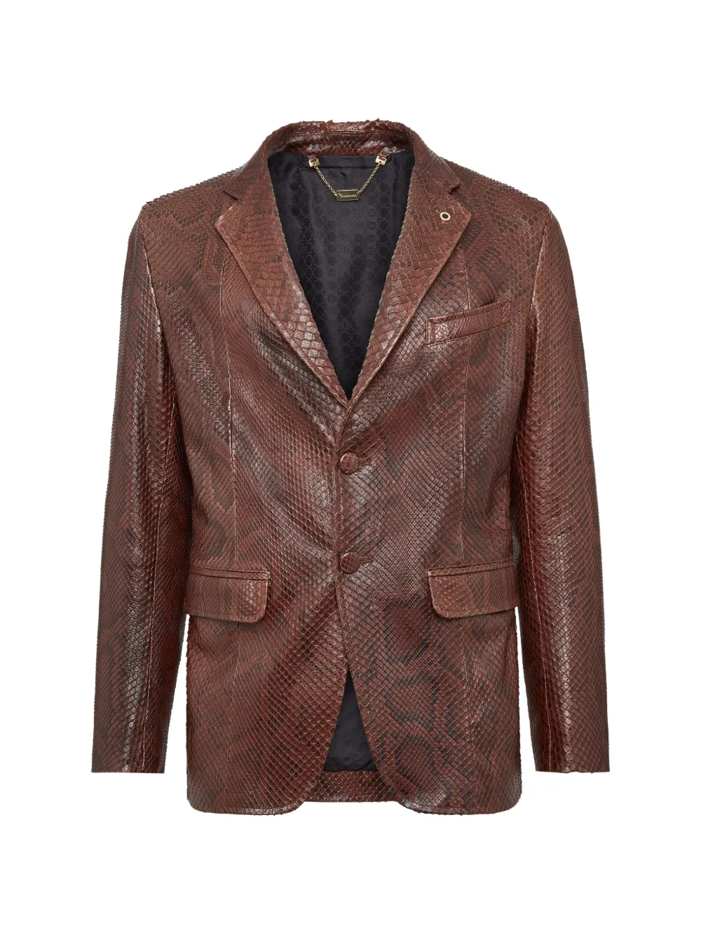 Billionaire Wild at Heart replica python-skin blazer - Marrone