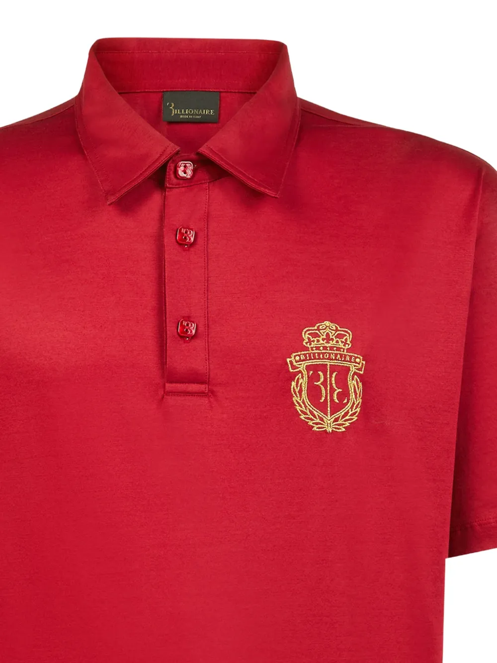  Billionaire Crest Embroidered Polo Shirt   Rot 