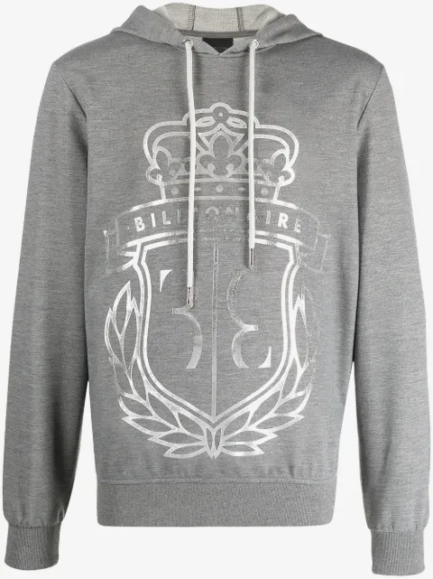 Billionaire Kingham foil logo print hoodie