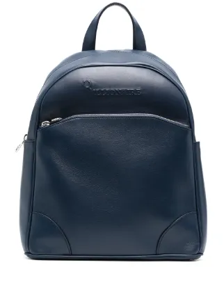 embossed leather backpack
