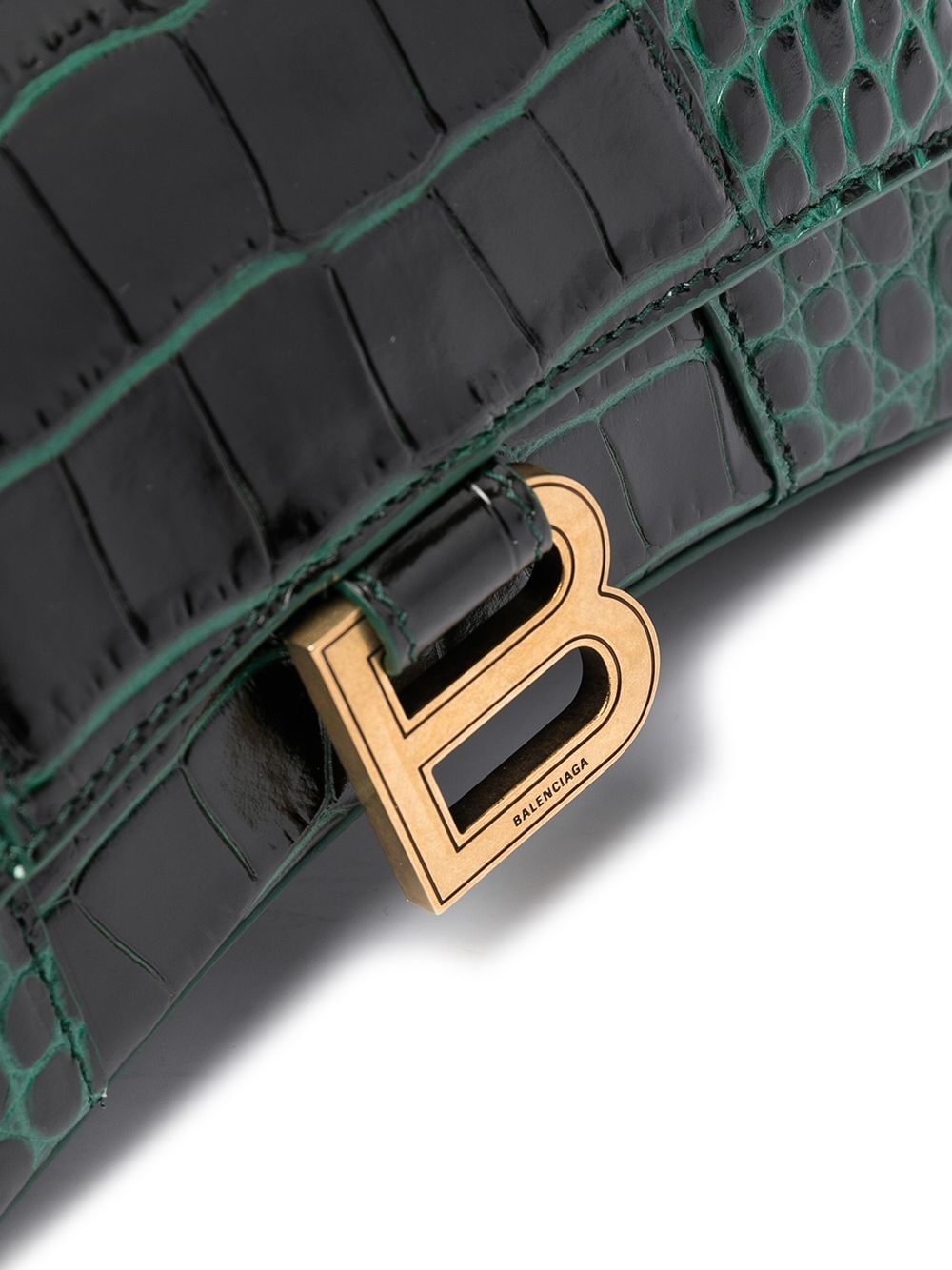 Shop Balenciaga Hourglass Xs Top-handle Bag In Green