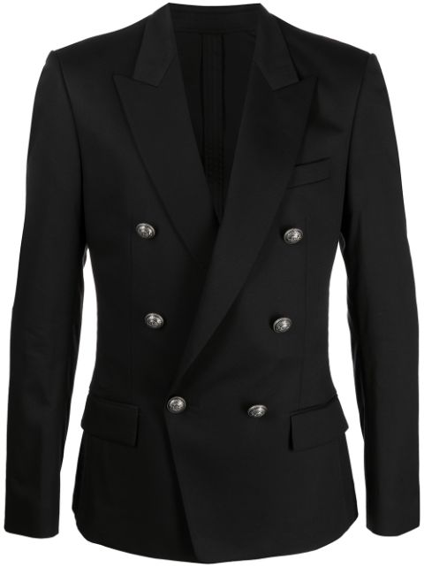 Balmain embossed-button double-breasted blazer Men