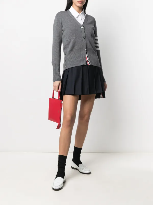 Thom Browne Dropped Back Mini Pleated Skirt | Blue | FARFETCH