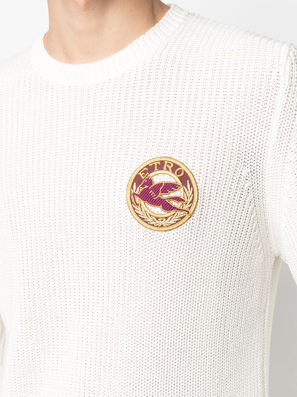 фото Etro свитер в рубчик с нашивкой-логотипом