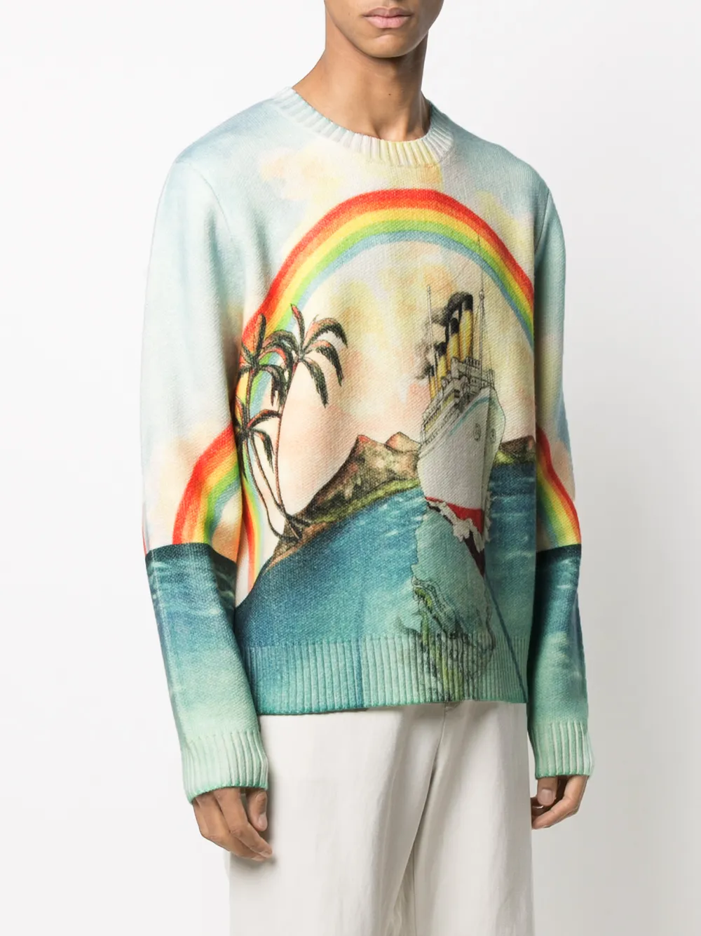 Shop Casablanca Rainbow print jumper 