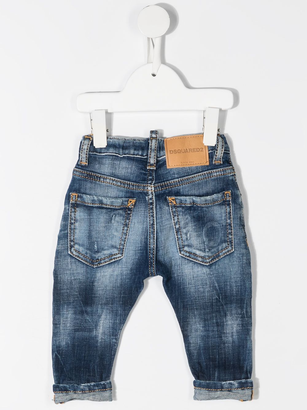 фото Dsquared2 kids джинсы с эффектом потертости