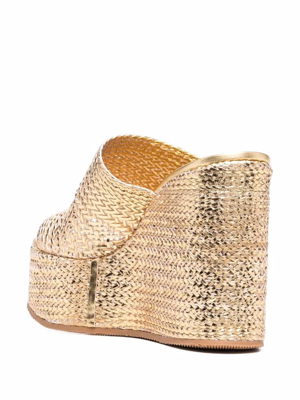 фото Casadei босоножки на танкетке с эффектом металлик