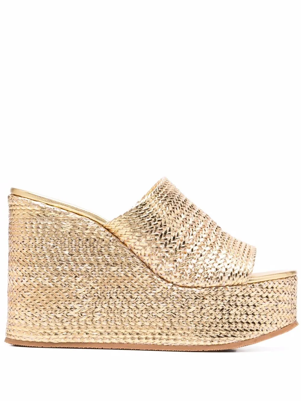 фото Casadei босоножки на танкетке с эффектом металлик