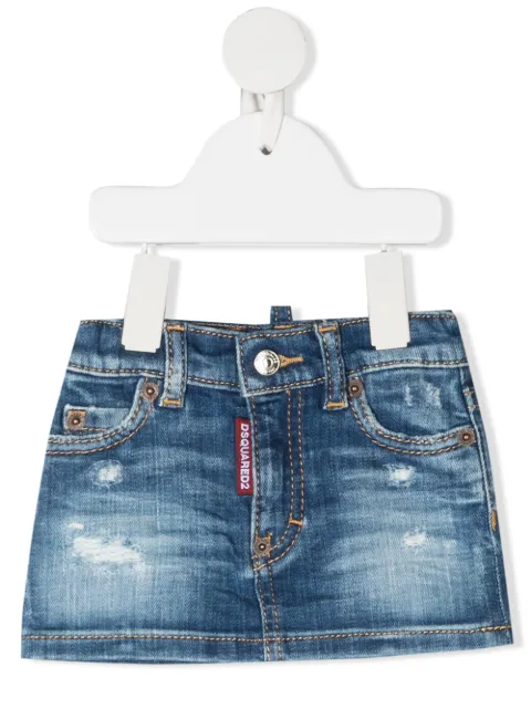Dsquared2 Kids تنورة جينز بتأثير ممزق