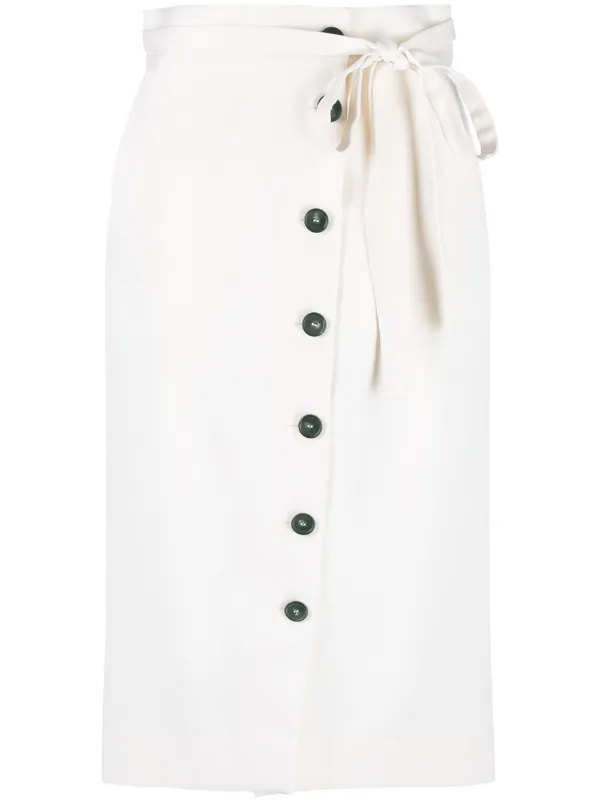 button front wrap skirt