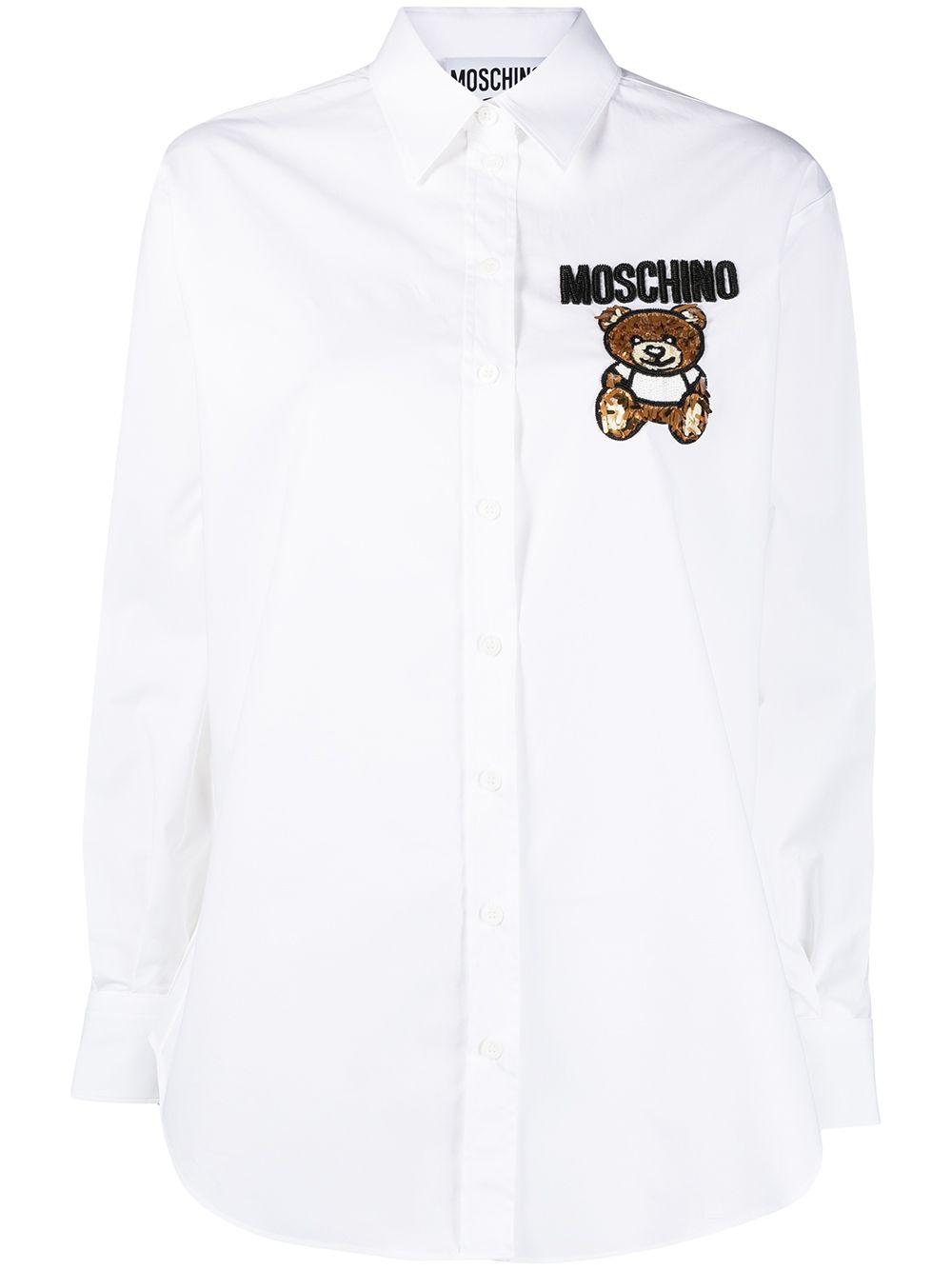фото Moschino рубашка teddy bear с бисером