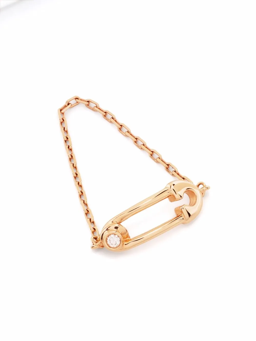 фото Djula кольцо safety pin из розового золота с бриллиантами